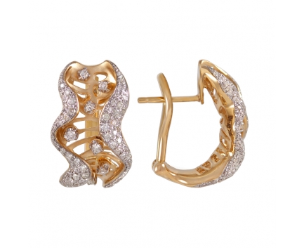 Серьги  из золота 585 пробы с бриллиантом 31-1-DD-E-000155