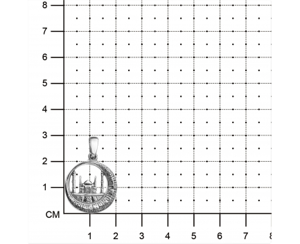 Подвеска «мечеть в полумесяце» из серебра 925 пробы с  21-8-OO-P-005627m