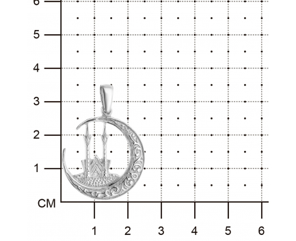 Подвеска мусульманская из серебра 925 пробы с  21-8-OO-P-005607m