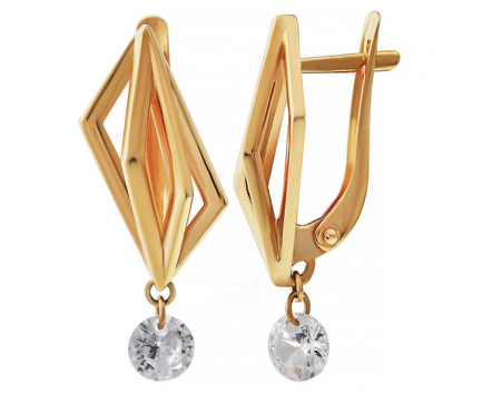 Серьги  из золота 585 пробы с фианитом 23-1-ZZ-E-831939