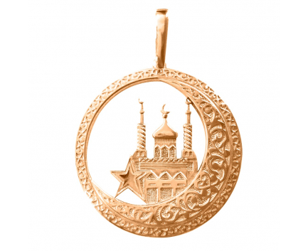 Подвеска «мечеть» из серебра 925 пробы с  44-9-OO-P-DP0044