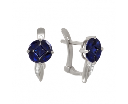 Серьги  из золота 585 пробы с сапфиром 06-2-DS-E-000367