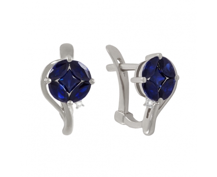 Серьги  из золота 585 пробы с сапфиром 06-2-DS-E-000375
