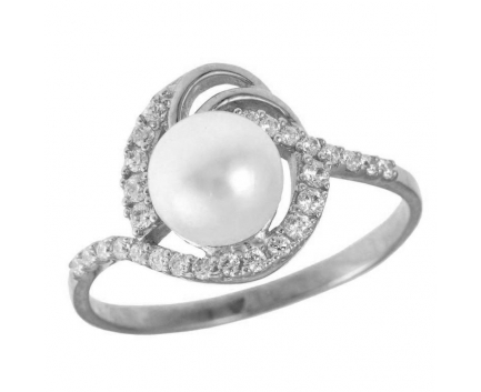 Кольцо  из серебра 925 пробы с жемчугом 23-5-WZ-R-082379