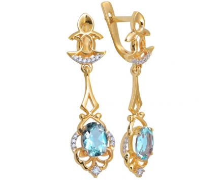 Серьги  из серебра 925 пробы с топазом 23-9-BB-E-083677