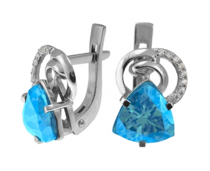 Серьги  из серебра 925 пробы с топазом 23-5-BZ-E-083615