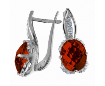 Серьги  из серебра 925 пробы с кварцем 23-5-ZQ-E-083212