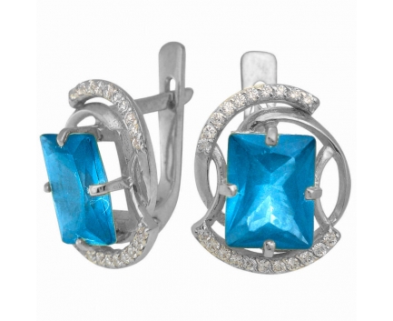 Серьги  из серебра 925 пробы с топазом 23-5-BZ-E-083602