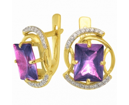Серьги  из серебра 925 пробы с аметистом 23-9-AZ-E-083602