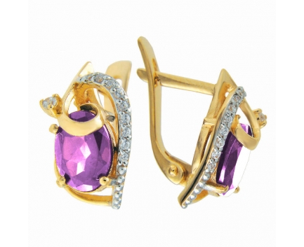 Серьги  из серебра 925 пробы с аметистом 23-9-AZ-E-083323