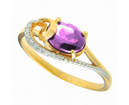 Кольцо  из серебра 925 пробы с аметистом 23-9-AZ-R-082323
