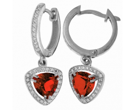 Серьги  из серебра 925 пробы с кварцем 23-5-ZQ-E-083324