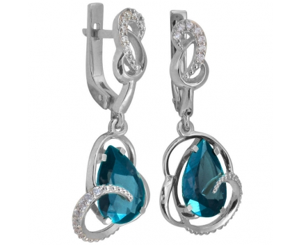 Серьги  из серебра 925 пробы с топаз лондоном 23-5-ZB-E-083673