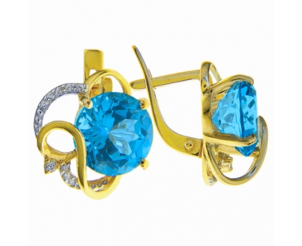 Серьги  из серебра 925 пробы с топазом 23-9-BZ-E-083284