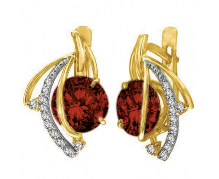 Серьги  из серебра 925 пробы с кварцем 23-9-ZQ-E-083205
