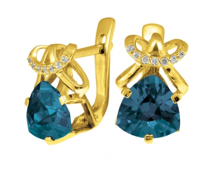 Серьги  из серебра 925 пробы с топаз лондоном 23-9-ZB-E-083599