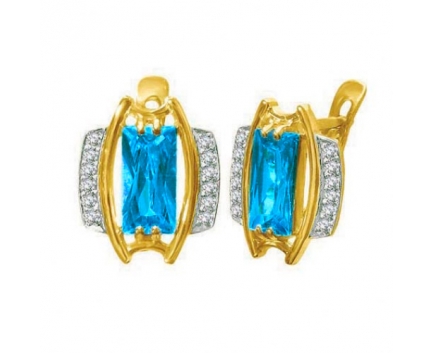 Серьги  из серебра 925 пробы с топазом 23-9-BZ-E-083155
