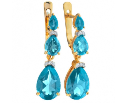 Серьги  из серебра 925 пробы с топазом 23-9-BZ-E-083464