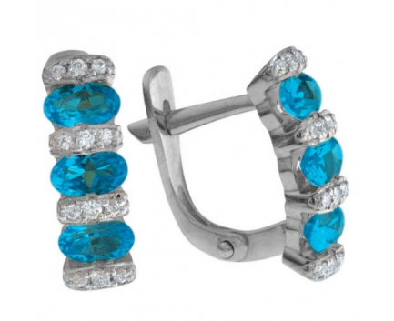 Серьги  из серебра 925 пробы с топазом 23-5-BZ-E-083494