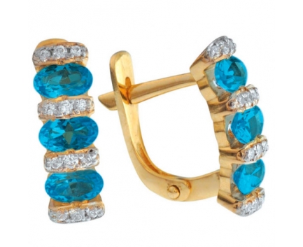 Серьги  из серебра 925 пробы с топазом 23-9-BZ-E-083494