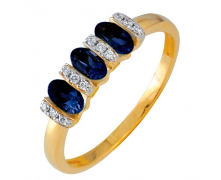Кольцо  из серебра 925 пробы с сапфиром 23-9-SZ-R-082494