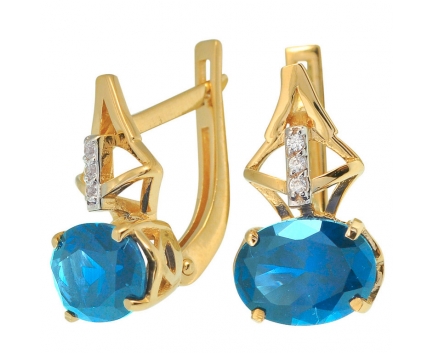 Серьги  из серебра 925 пробы с топазом 23-9-BZ-E-083670