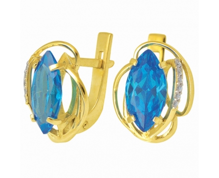 Серьги  из серебра 925 пробы с топазом 23-9-BZ-E-083617
