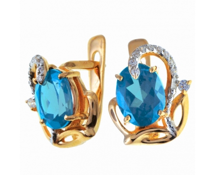 Серьги  из серебра 925 пробы с топазом 23-9-BZ-E-083287
