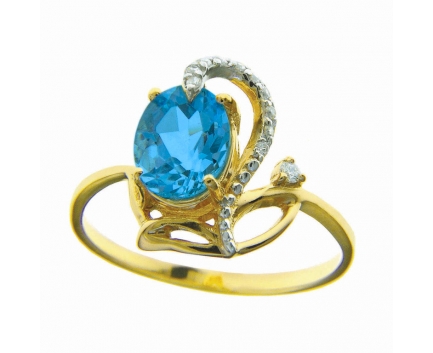Кольцо  из серебра 925 пробы с топазом 23-9-BZ-R-082287