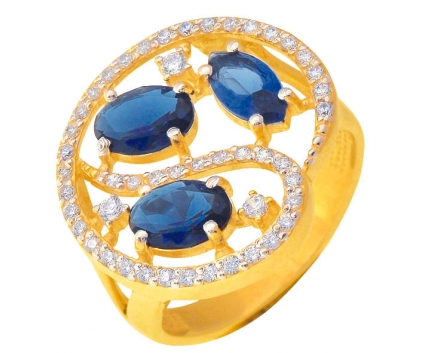 Кольцо  из серебра 925 пробы с сапфиром 23-9-SZ-R-082636