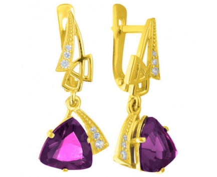 Серьги  из серебра 925 пробы с аметистом 23-9-AZ-E-083600