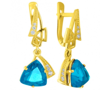 Серьги  из серебра 925 пробы с топазом 23-9-BZ-E-083600