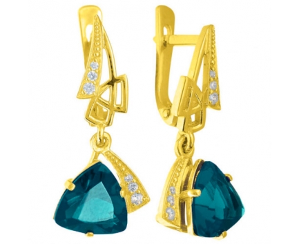 Серьги  из серебра 925 пробы с топаз лондоном 23-9-ZB-E-083600