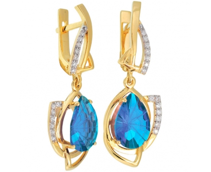 Серьги  из серебра 925 пробы с топазом 23-9-BZ-E-083672