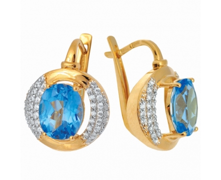 Серьги  из серебра 925 пробы с топазом 23-9-BZ-E-083451