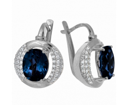 Серьги  из серебра 925 пробы с сапфиром 23-5-SZ-E-083451