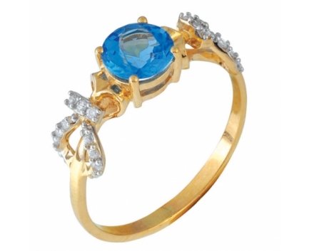 Кольцо  из серебра 925 пробы с топазом 23-9-BZ-R-082509