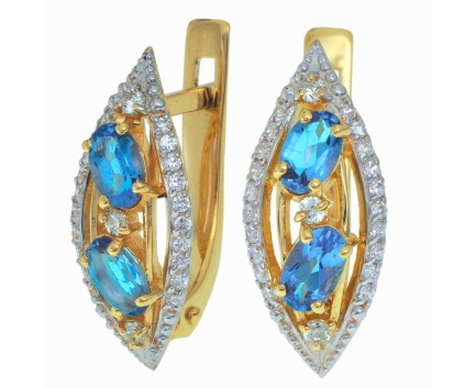 Серьги  из серебра 925 пробы с топазом 23-9-BZ-E-083349