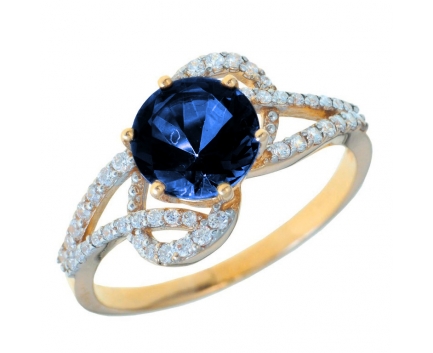 Кольцо  из серебра 925 пробы с сапфиром 23-9-SZ-R-082374