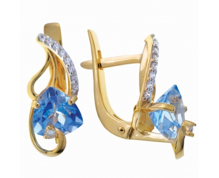 Серьги  из серебра 925 пробы с топазом 23-9-BZ-E-083329