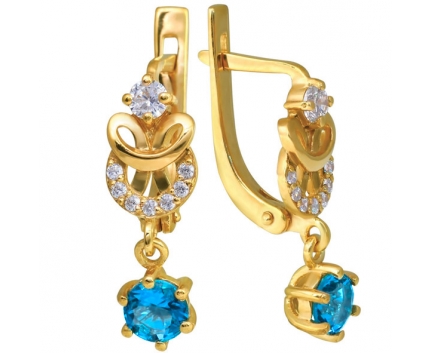 Серьги  из серебра 925 пробы с топазом 23-9-BZ-E-831023