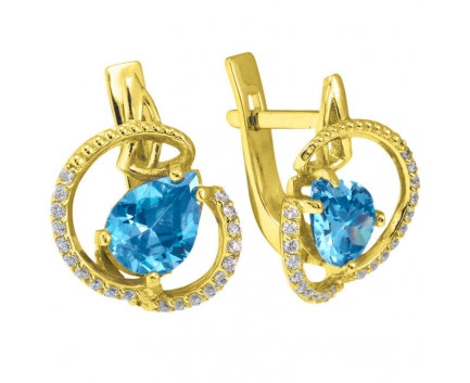 Серьги  из серебра 925 пробы с топазом 23-9-BZ-E-083616