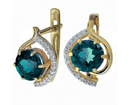 Серьги  из серебра 925 пробы с топаз лондоном 23-9-ZB-E-083355
