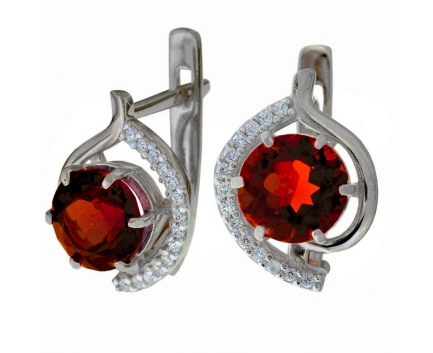 Серьги  из серебра 925 пробы с кварцем 23-5-ZQ-E-083355