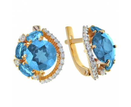 Серьги  из серебра 925 пробы с топазом 23-9-BZ-E-083345