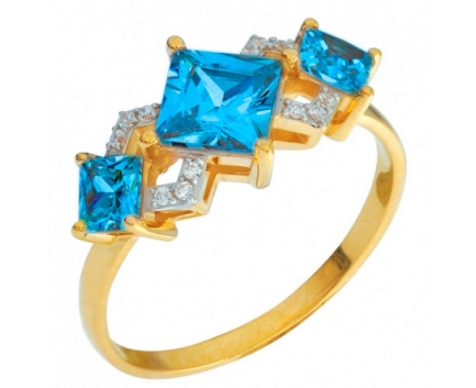 Кольцо  из серебра 925 пробы с топазом 23-9-BZ-R-082498