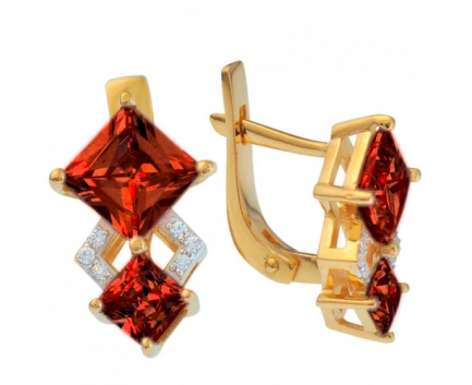 Серьги  из серебра 925 пробы с кварцем 23-9-ZQ-E-083498