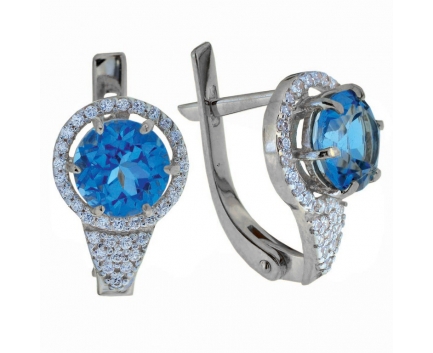 Серьги  из серебра 925 пробы с топазом 23-5-BZ-E-083357