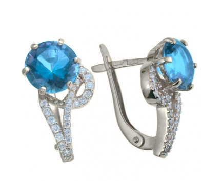 Серьги  из серебра 925 пробы с топазом 23-5-BZ-E-083374