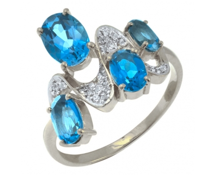 Кольцо  из серебра 925 пробы с топазом 23-5-BZ-R-082482